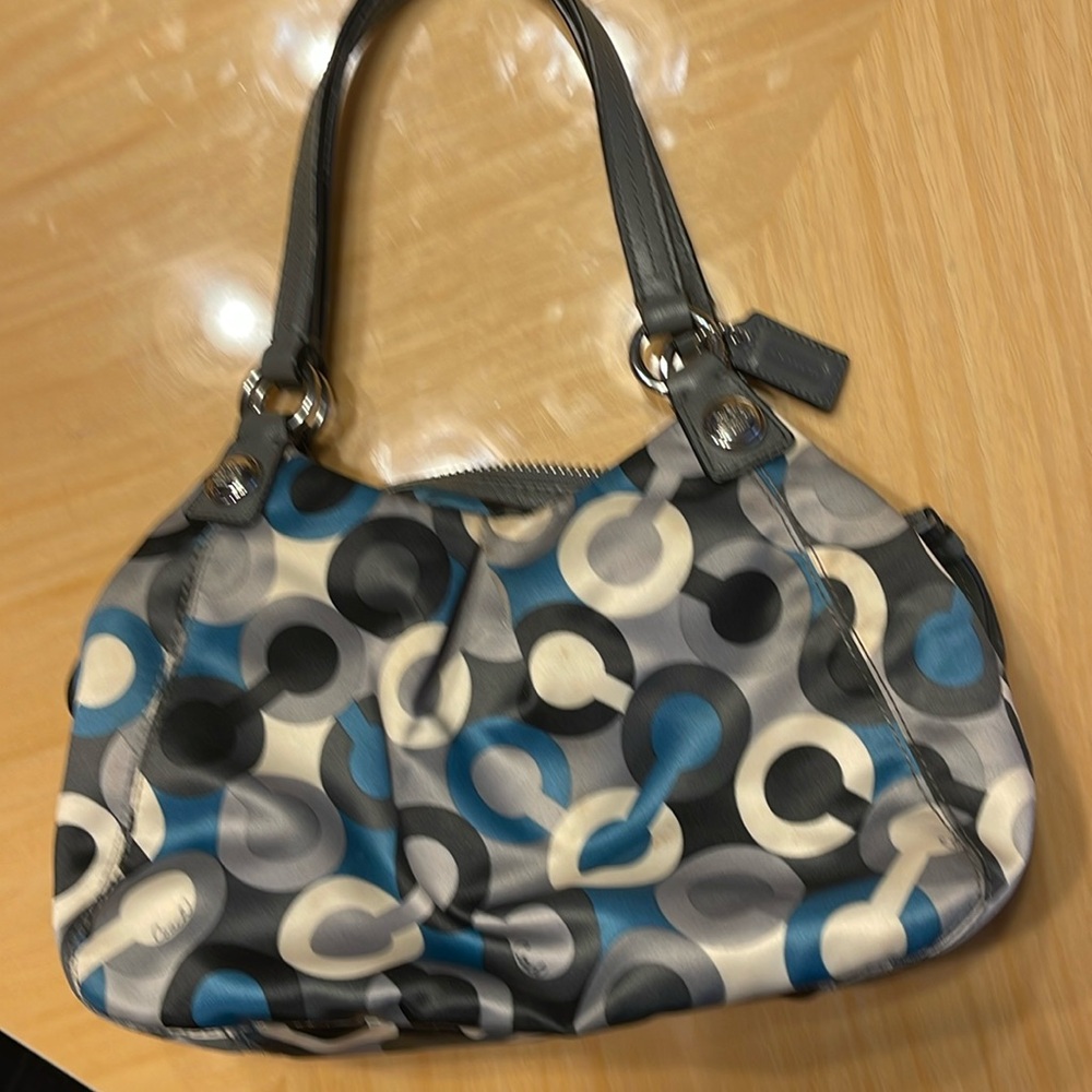 Coach Mini Maggie Bag G1068-44474 Blue Gray White Black
